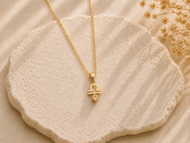 Libra Birthstone Astrology Zodiac Necklace
