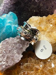 Hematite Tri-Tone Spinner Ring image 0