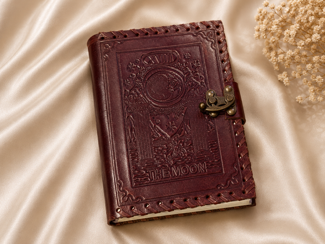 The Moon Tarot Leather Journal