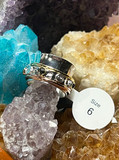 Hematite Tri-Tone Spinner Ring image 0