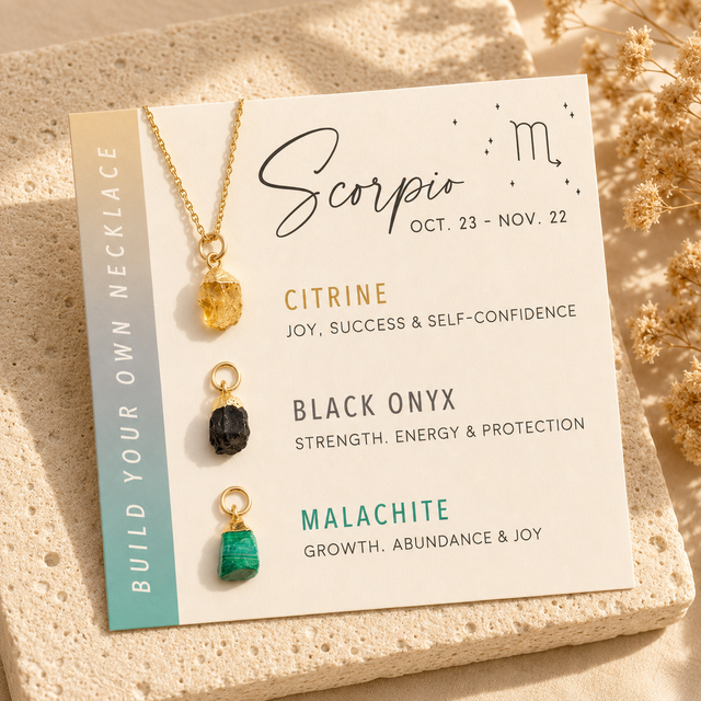 Scorpio Zodiac Birthstone Build Your Own Necklace Set