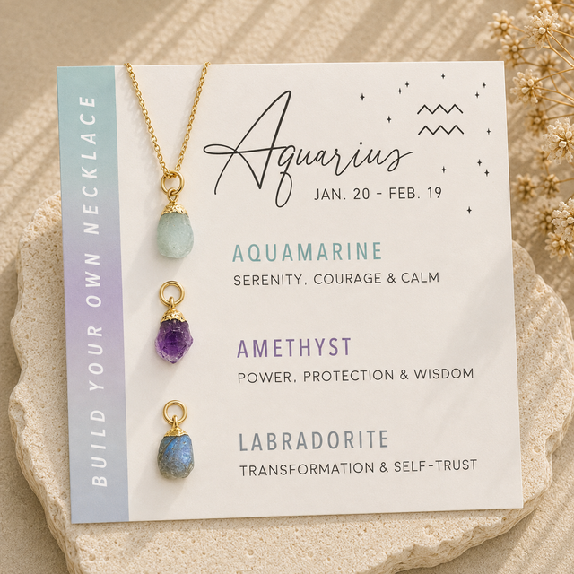 Aquarius Zodiac Birthstone Build Your Own Necklace