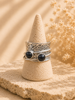 Hematite Banded Spinner Ring