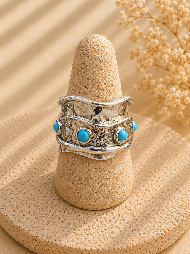 Turquoise Wave Spinner Ring