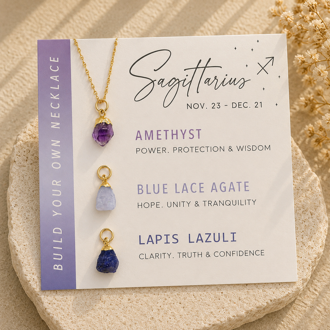 Sagittarius Zodiac Birthstone Build Your Own Necklace Set