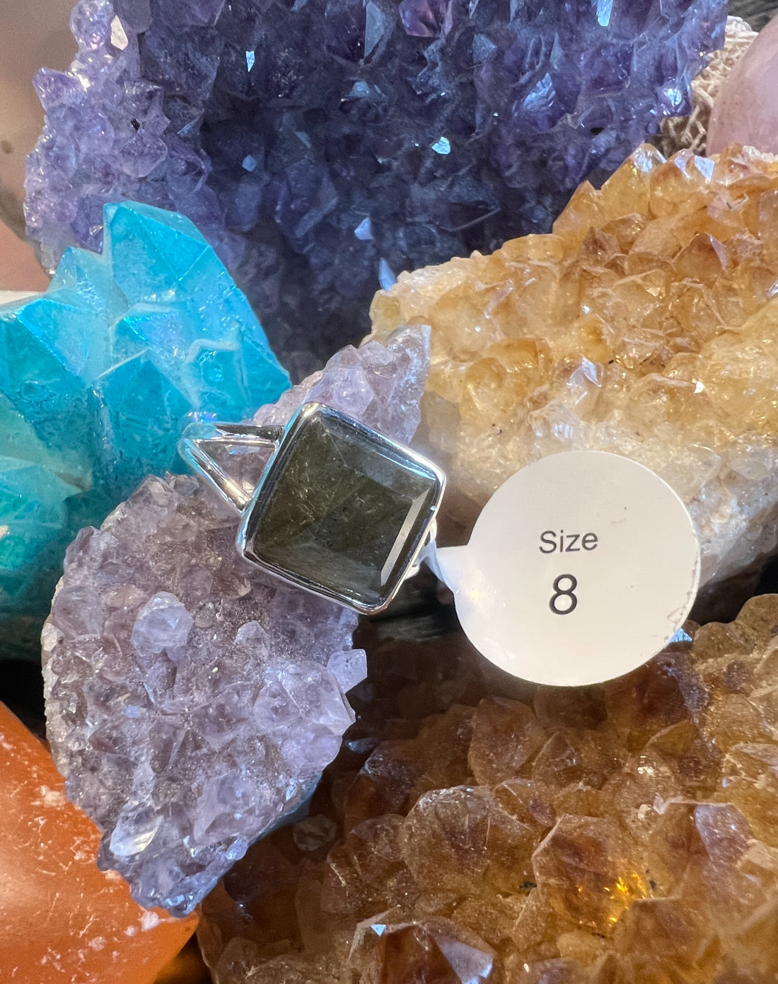 Labradorite Square Cut Ring image 0