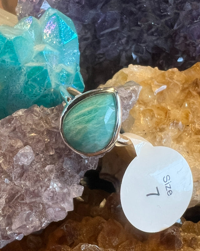 Amazonite Teardrop Ring image 0