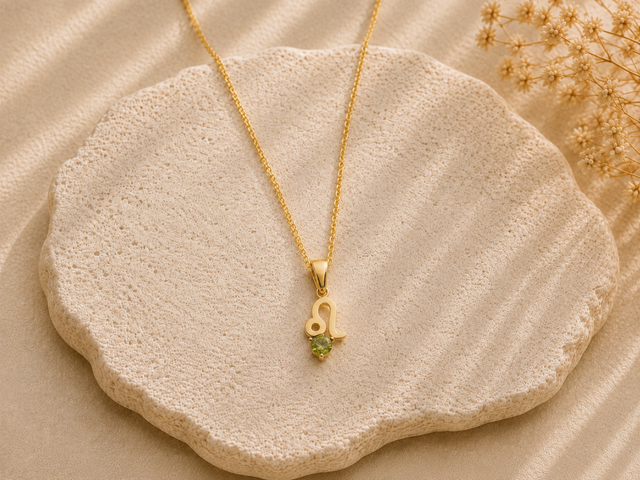 Leo Birthstone Astrology Zodiac Necklace