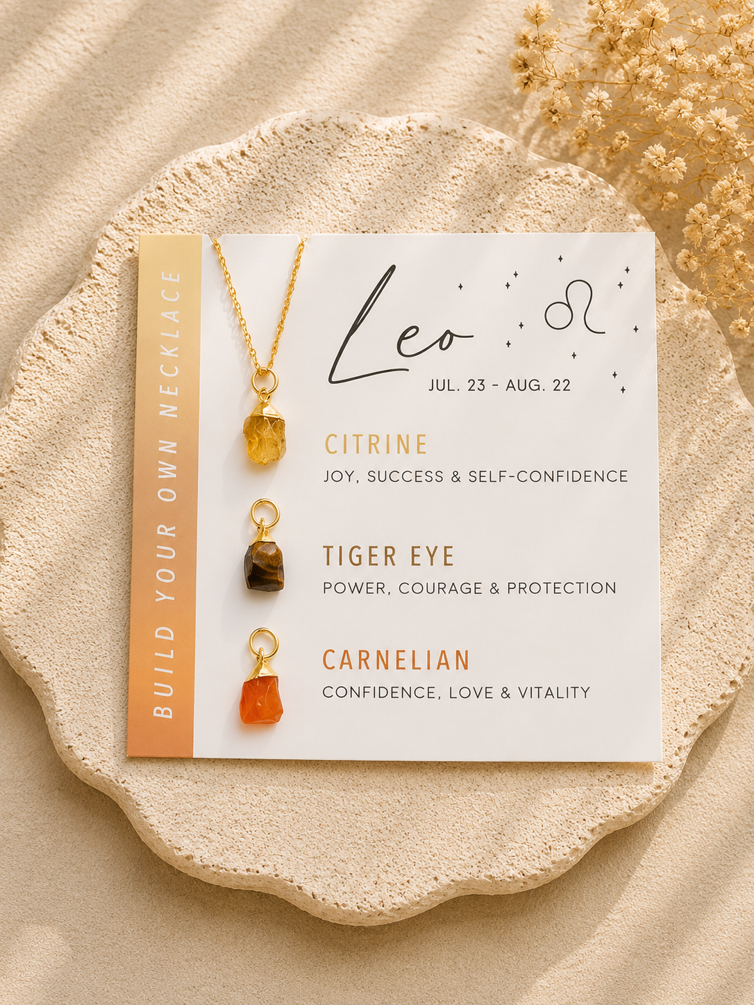 Leo Zodiac Birthstone Build Your Own Necklace Set