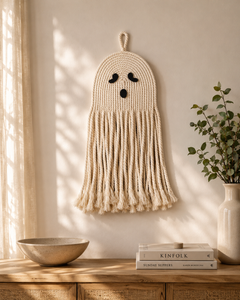 Handmade Macrame Ghost Wall Hanging