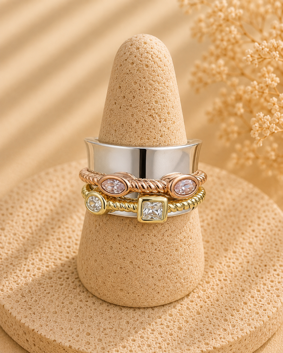 Avalon Tri- Color Spinner Ring