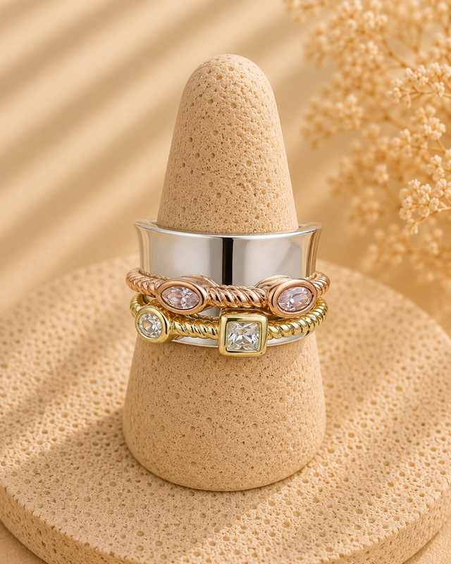 Avalon Tri- Color Spinner Ring