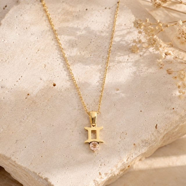 Gemini Birthstone Astrology Zodiac Necklace