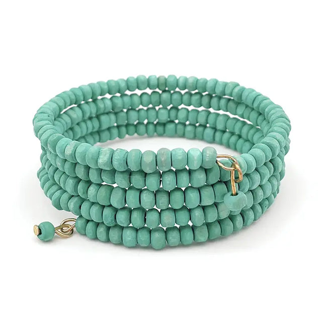 Sachi Chromatic Hues - Sea Green Coil Bracelet