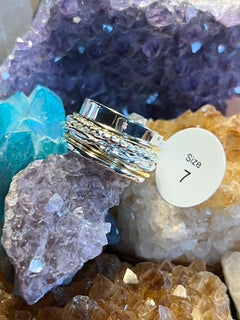 Two Tone Woven Band Spinner Ring image 0