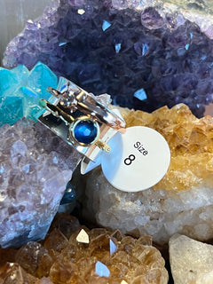 Labradorite Double Tri-Color Spinner Ring image 0