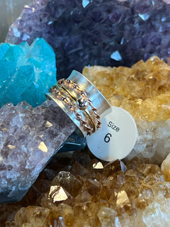 Tri-Tone Hammered Spinner Ring image 0