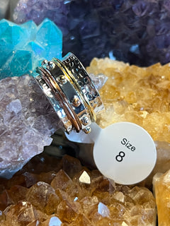 Hammered Tri-Tone Spinner Ring image 0
