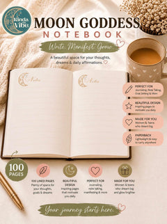 Moon Goddess Lined Journal: Celestial Goddess, Floral Design, Self-Care Notebook