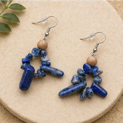 Lapis Lazuli Stone Dangle Earrings