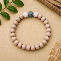 Natural Wood & Lava Stone Essential Oil Bracelet