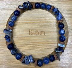 Sodalite with Leather Spacer Bracelet