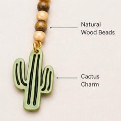 Handmade Beaded Cactus Dangle Earrings