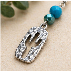 Southwestern Turquoise Beaded Cactus Earrings