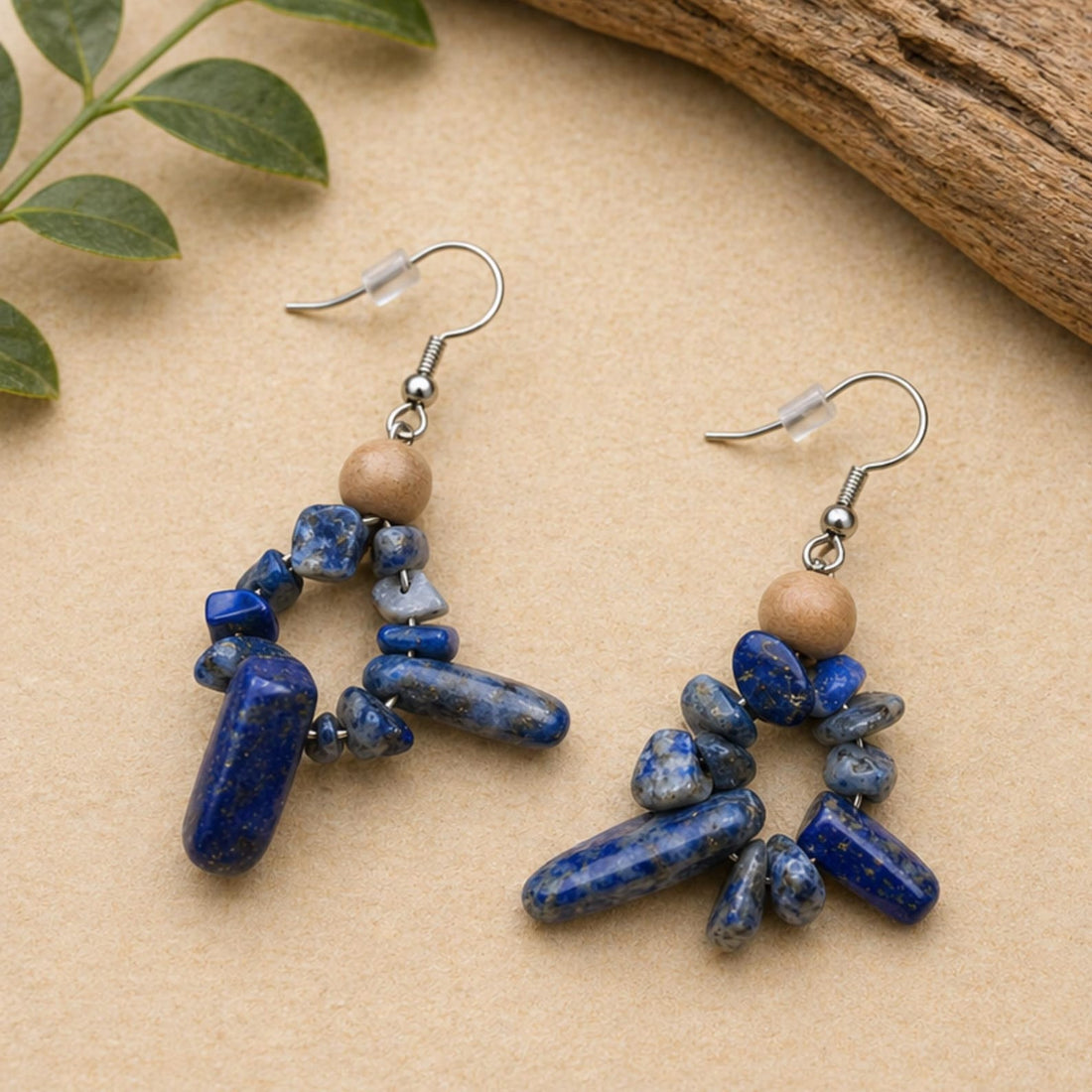 Lapis Lazuli Stone Dangle Earrings