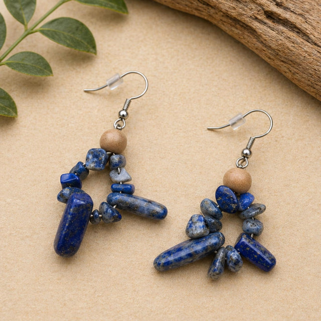 Lapis Lazuli Stone Dangle Earrings