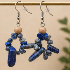 Lapis Lazuli Stone Dangle Earrings