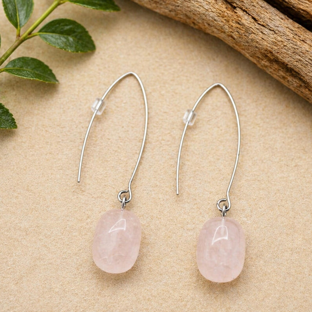 Rose Quartz Dangle Earrings