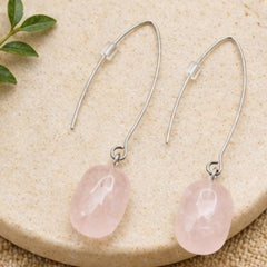 Rose Quartz Dangle Earrings