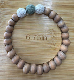 Natural Wood & Lava Stone Essential Oil Bracelet