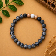 Labradorite & Lava Stone Bracelet