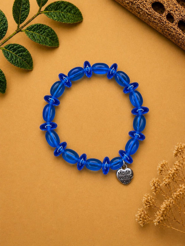 Blue Glass Bead Bracelet