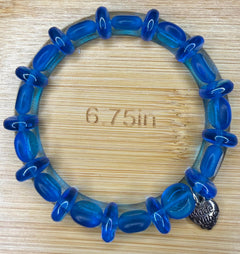 Blue Glass Bead Bracelet