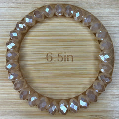 Beige Faceted Glass Bead Bracelet
