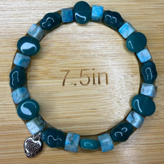 Blue & Marbled Stone Bracelet