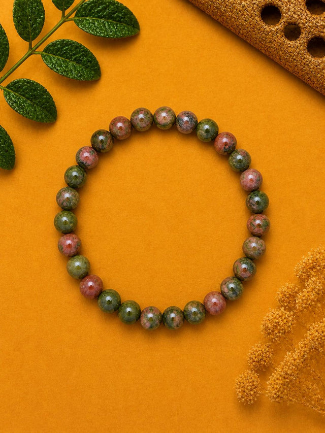 Green Unakite Gemstone Bracelet