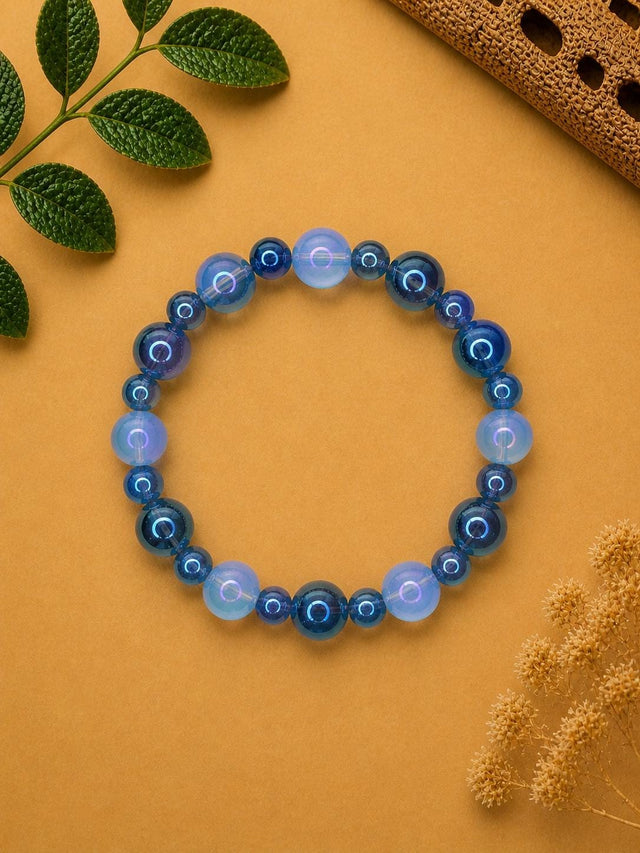 Blue Glass Beaded Bracelet