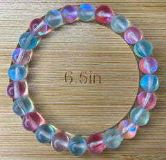 Pastel Iridescent Glass Bead Bracelet