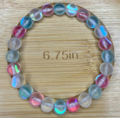 Pastel Iridescent Glass Bead Bracelet