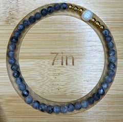 Labradorite & Fresh Water Pearl Accent Bracelet